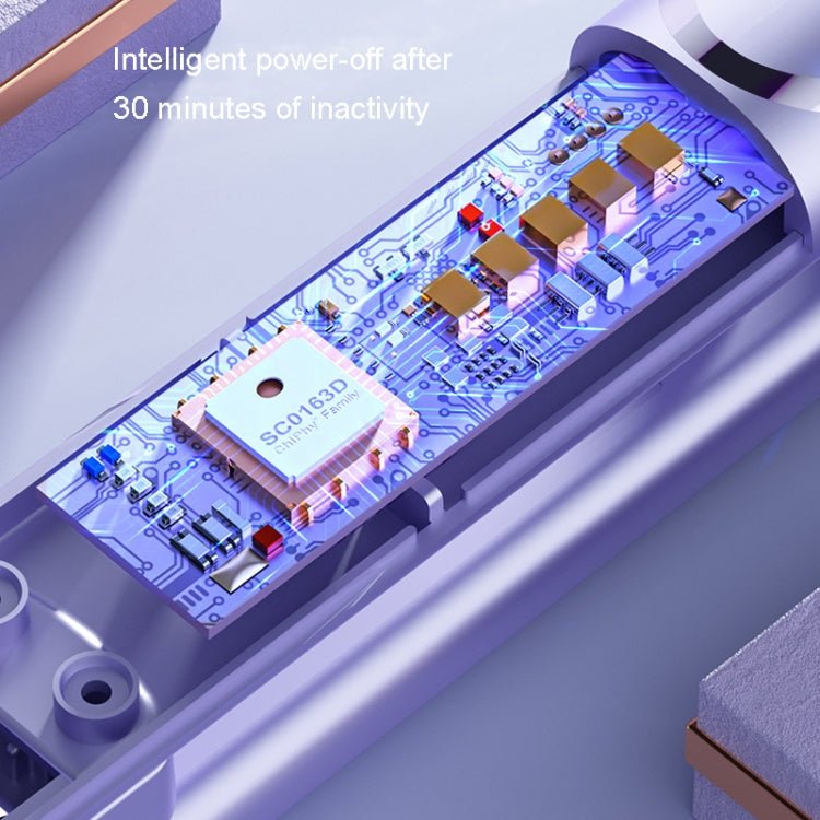 LTBEAR Negative Ion Straightening Curling Hair Wet and Dry Clipper Anti Hot Curling Iron, CN Plug(Purple) - British D'sire