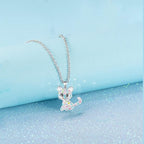 Luckimoli Cat Necklace for Girls Crystal Pendant Necklaces Cat Lover Gifts Jewelry Gifts for Girls Daughter Granddaughter Niece Birthday - Necklaces - British D'sire
