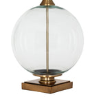 Lunel Glass Orb Table Lamp With Edged Linen Shade - Lamps - British D'sire