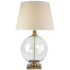 Lunel Glass Orb Table Lamp With Edged Linen Shade - Lamps - British D'sire