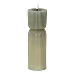 Luxe Collection Natural Glow 2.75x10 Grey Carved LED Candle - Candles - British D'sire