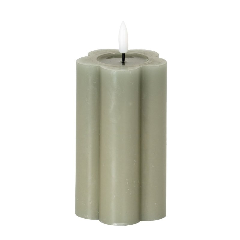 Luxe Collection Natural Glow 2.75x5 Grey Pillar LED Candle - Candles - British D'sire
