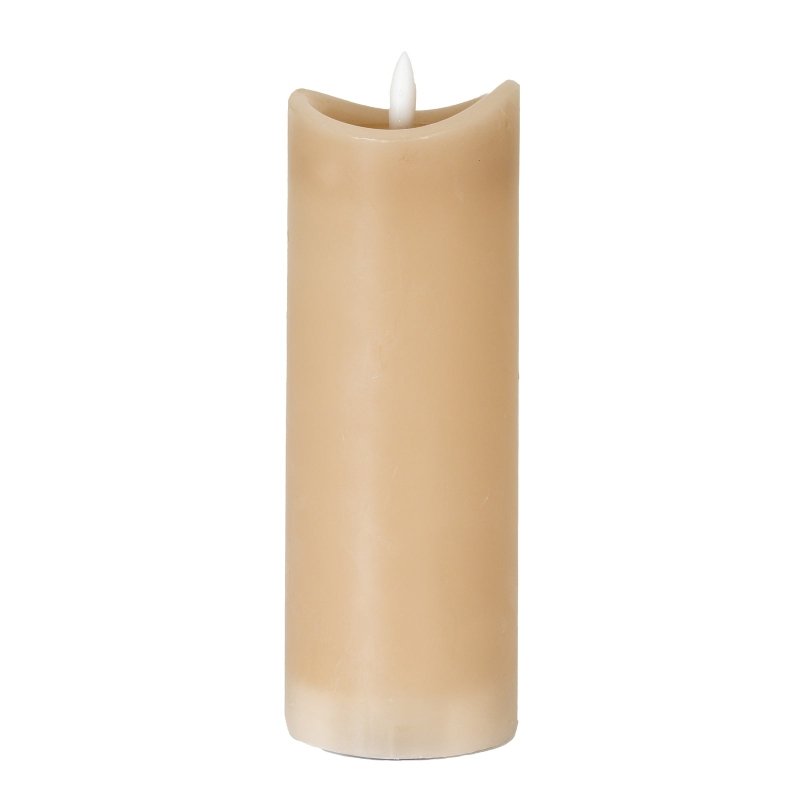 Luxe Collection Natural Glow 2.75x8 Taupe Melted LED Candle - Candles - British D'sire