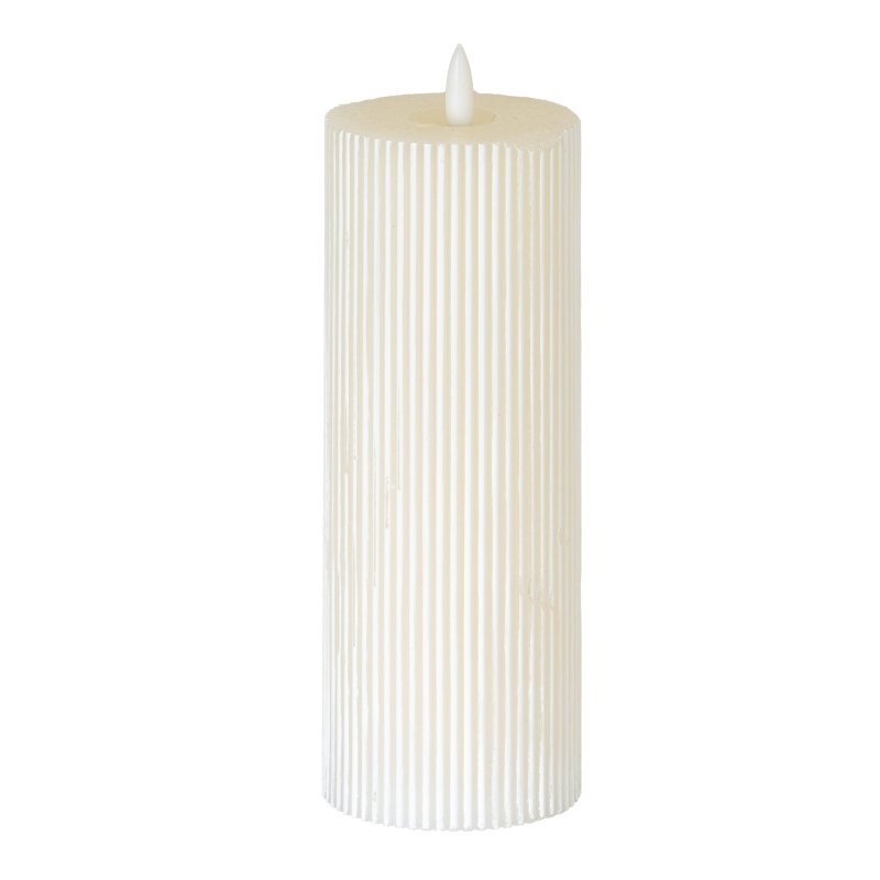 Luxe Collection Natural Glow 3.5x9 Texture Ribbed LED Candle - Candles - British D'sire