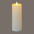 Luxe Collection Natural Glow 3.5x9 Texture Ribbed LED Candle - Candles - British D'sire