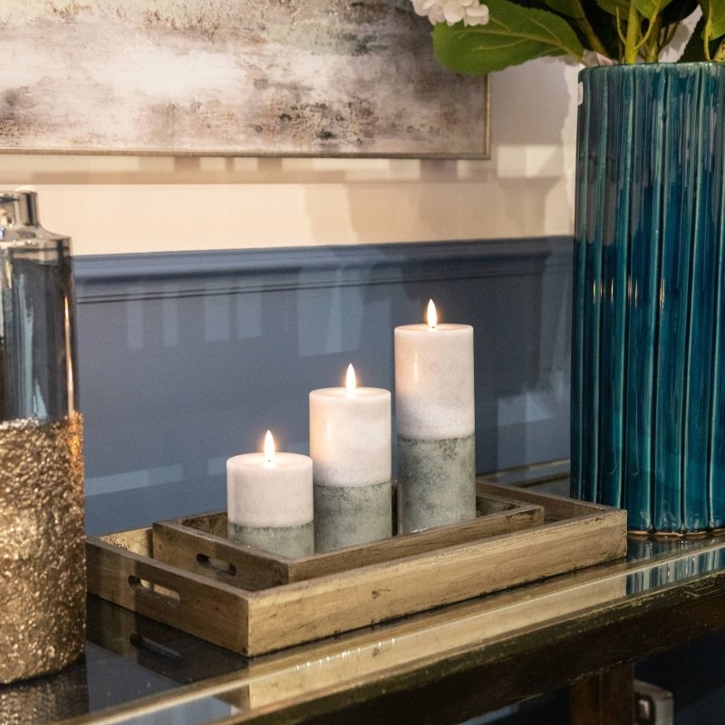 Luxe Collection Natural Glow 3x6 Stone LED Wax Candle - Candles - British D'sire