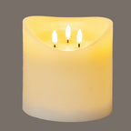 Luxe Collection Natural Glow 6x6 Cream Melted LED Candle - Candles - British D'sire