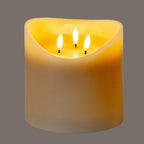 Luxe Collection Natural Glow 6x6 Taupe Melted LED Candle - Candles - British D'sire