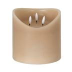 Luxe Collection Natural Glow 6x6 Taupe Melted LED Candle - Candles - British D'sire