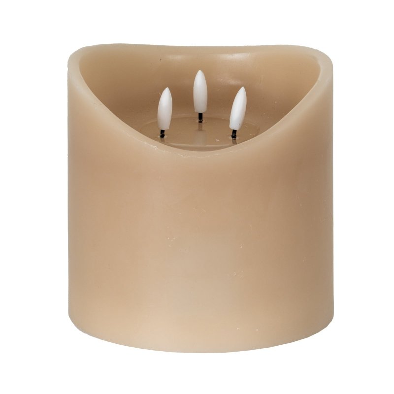 Luxe Collection Natural Glow 6x6 Taupe Melted LED Candle - Candles - British D'sire