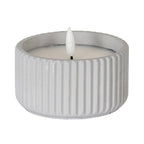 Luxe Collection Natural Glow Chalk Ribbed Small LED Candle - Candles - British D'sire