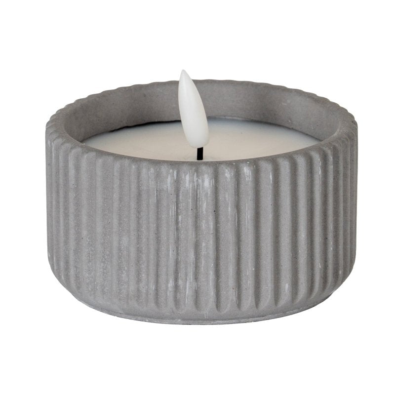 Luxe Collection Natural Glow Ribbed Small LED Candle - Candles - British D'sire