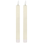 Luxe Collection Natural Glow S/ 2 Ivory LED Dinner Candles - Candles - British D'sire