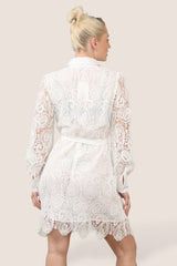 Luxe Lace Shirt Dress – Classic Elegance with a Modern Twist - Dresses - British D'sire