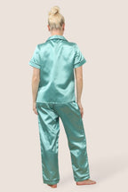 Luxe Satin Short Sleeve PJ Set – Mint Dream Comfort - Loungewear pjs - British D'sire