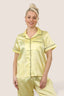 Luxe Satin Short Sleeve PJ Set – YELLOW - Loungewear pjs - British D'sire