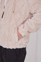 Luxe Textured Faux Fur Zip Jacket - jacket - British D'sire