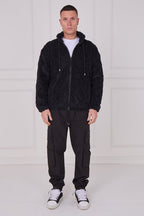 Luxe Textured Faux Fur Zip Jacket - jacket - British D'sire