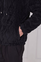Luxe Textured Faux Fur Zip Jacket - jacket - British D'sire