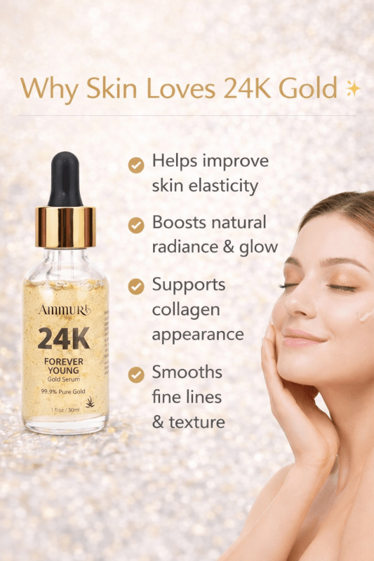 Luxurious 24K Gold Serum Targets Dark Circles, Uneven Skin Tone, and Fine Lines - 24K Gold Vitamin C Serum - British D'sire