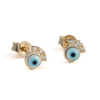 Luxurious Eye Crown Stud Earrings by Del Corso - Crafted in 9K Gold, lightweight at 1.5 g, elegant design for women, featuring premium gold craftsmanship, offering timeless style and everyday comfort - Earrings - British D'sire