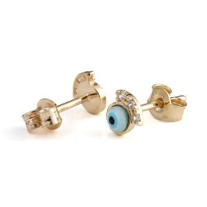 Luxurious Eye Crown Stud Earrings by Del Corso - Crafted in 9K Gold, lightweight at 1.5 g, elegant design for women, featuring premium gold craftsmanship, offering timeless style and everyday comfort - Earrings - British D'sire