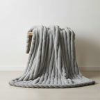 Luxury Big Cord Blanket Thick Ribbed Throw Ultimate Comfort Warmth - Blush Pink - British D'sire