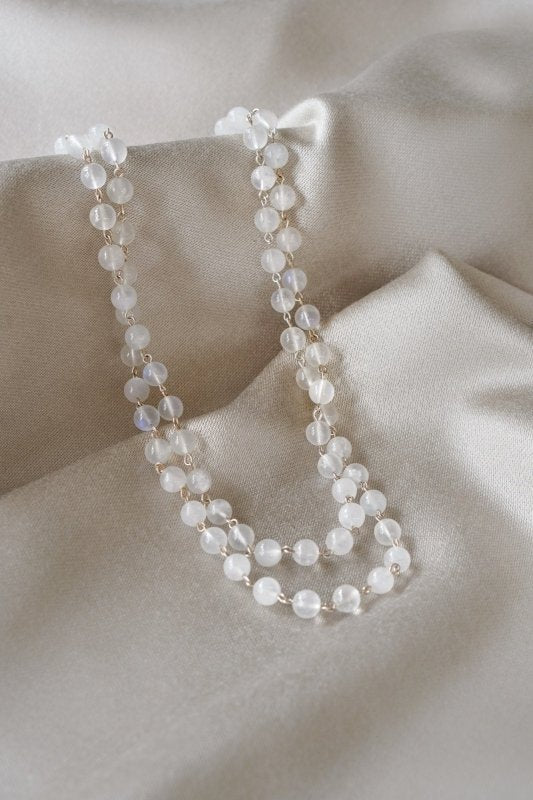 Luxury Moonstone Layered Necklace - Necklaces - British D'sire Main image