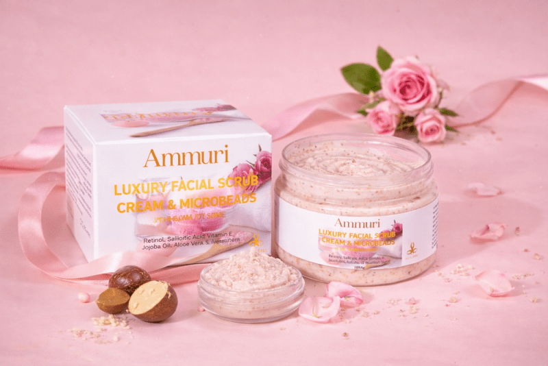 Luxury Retinal Facial Scrub Cream Diminishes fine lines, wrinkles, blemishes, and age spots - RETINOL Powerful FACIAL SCRUB CREAM - British D'sire