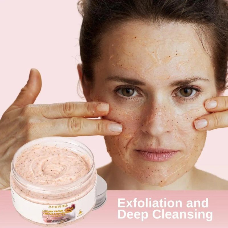 Luxury Retinal Facial Scrub Cream Diminishes fine lines, wrinkles, blemishes, and age spots - RETINOL Powerful FACIAL SCRUB CREAM - British D'sire