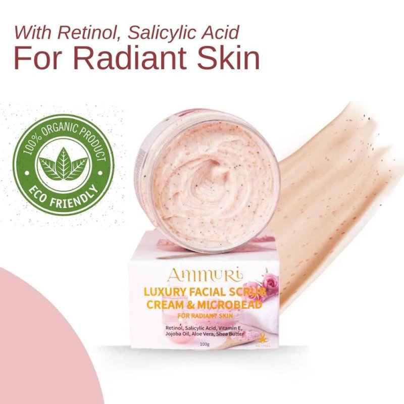 Luxury Retinal Facial Scrub Cream Diminishes fine lines, wrinkles, blemishes, and age spots - RETINOL Powerful FACIAL SCRUB CREAM - British D'sire