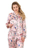 Luxury Satin Floral Pyjama Set – Long Sleeve, Button - Up & Pockets - Loungewear - British D'sire