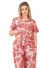 Luxury Satin Toile Print Pyjama Set – Short Sleeve, Button - Up & Pockets - Loungewear - British D'sire