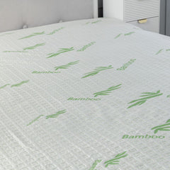 Luxury soft touch Bamboo organic waterproof mattress protector with extra deep 16” 40cm elasticated skirt - British D'sire