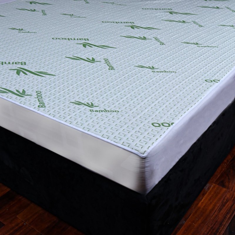 Luxury soft touch Bamboo organic waterproof mattress protector with extra deep 16” 40cm elasticated skirt - British D'sire