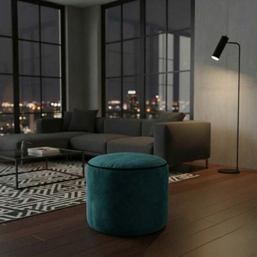 Luxury Velvet Round Bean Bag Ottoman Soft Plush Velvet Stool Pouffe - Mallard