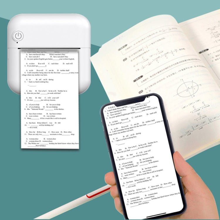 M2 Small Portable Wireless Thermal Photo Printer Student Error Question Label Printer(Black) - British D'sire