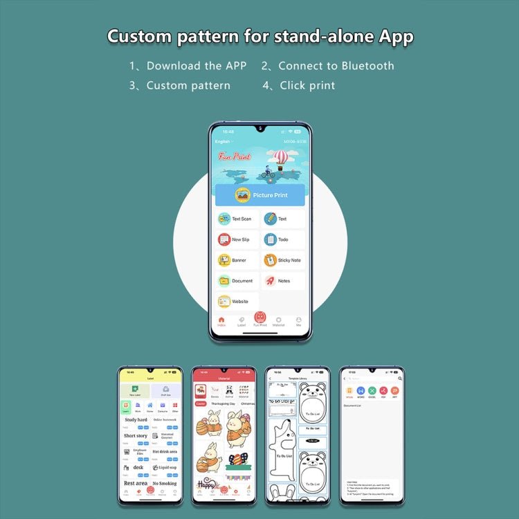 M2 Small Portable Wireless Thermal Photo Printer Student Error Question Label Printer(Blue) - British D'sire