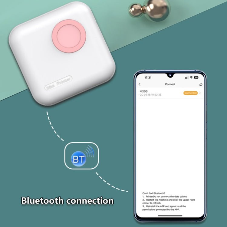M2 Small Portable Wireless Thermal Photo Printer Student Error Question Label Printer(Blue) - British D'sire