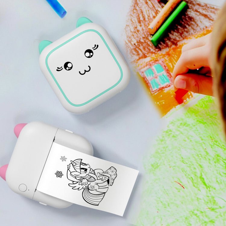 M5 Mini Cartoon Portable Bluetooth Printer Photo Thermal Printer(Blue) - British D'sire