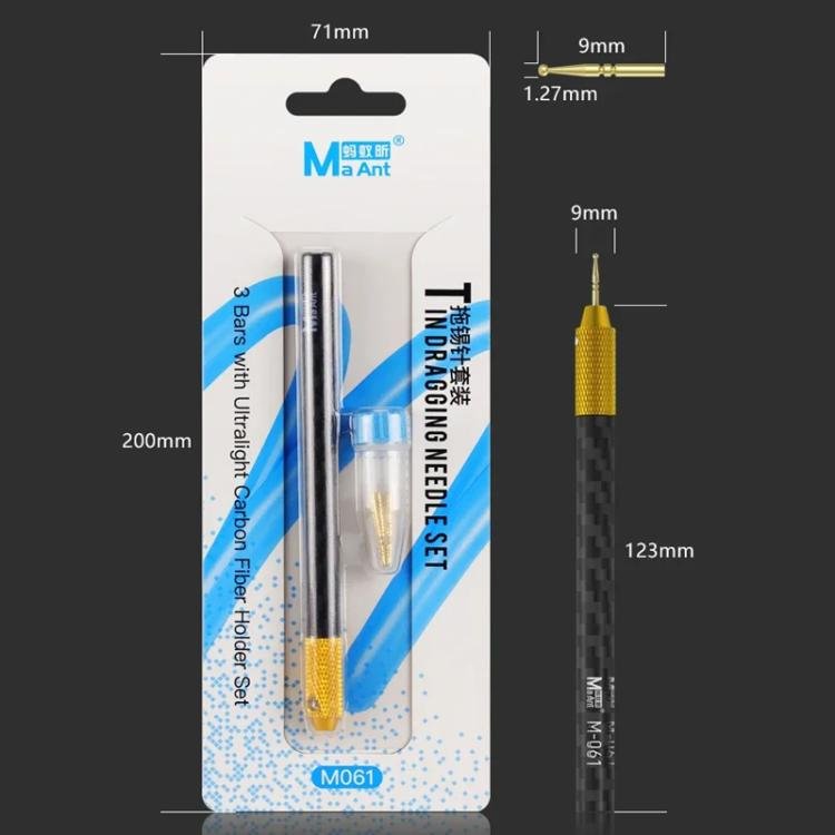 MaAnt M061 3 In 1 Cell Phone Repair Soldering Pin Set Inline Holder Soldering Solderer Tinning Pen - British D'sire