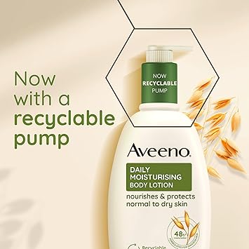 Madam Wellness Aveeno Daily Moisturising Body Lotion – 500ml with Soothing Oats & Rich Emollients | Fragrance - Free Hydration for Sensitive, Normal to Dry Skin | Nourishes & Protects Skin Barrier for Everyday Care - Lotions & Moisturizers - British D'sire