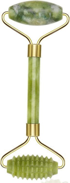Madam Wellness GlowEase Jade Roller & Gua Sha Massage Set – Natural Green Stone Beauty Tools for Face, Neck & Body | Eye Puffiness Treatment, Skin Tightening, Anti - Aging Lymphatic Drainage | Reduce Wrinkles & Rejuvenate Complexion - Jade Roller - British D'sire