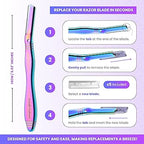 Madam Wellness Jungle Culture Dermaplane Razor – Zero - Waste Facial Razor for Eyebrow Shaping, Precision Exfoliation & Hair Removal | Rainbow Design for Radiant, Smooth Skin | Eco - Friendly Beauty Tool for Women & Men - Facial Razor - British D'sire