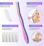 Madam Wellness Jungle Culture Dermaplane Razor – Zero - Waste Facial Razor for Eyebrow Shaping, Precision Exfoliation & Hair Removal | Rainbow Design for Radiant, Smooth Skin | Eco - Friendly Beauty Tool for Women & Men - Facial Razor - British D'sire