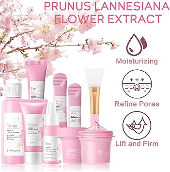 Madam Wellness Natural Sakura Korean Skincare Set Products (SetC) – Cherry Blossom Skin Care Set for Teenage Girls | Complete Glowing Beauty Kit with Hydrating and Nourishing Products | Enriched with Natural Ingredients for Radiant and Healthy Skin - Skincare Gift - British D'sire