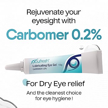 Madam Wellness Ocufresh CARBOMER 0.2% Lubricating Eye Gel – 3 x 10g Pack for Dry & Tired Eyes | Intensive Hydration & Moisturising Formula | Immediate Relief & Night - Time Care for Men & Women | Daily Eye Care Routine - Eye Gel - British D'sire Main image