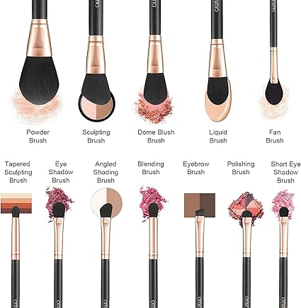 Madam Wellness OMANIAC Professional Makeup Brushes Set, 12Pcs | Pearl Flash Handles for Comfortable Grip | Black Travel - Friendly Case Included | Perfect for All Makeup Enthusiasts | Easy to Use & Durable Design - Makeup Brushes - British D'sire