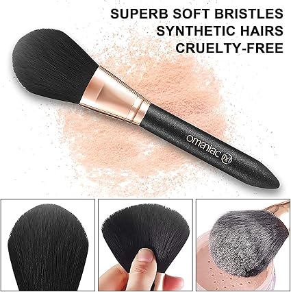 Madam Wellness OMANIAC Professional Makeup Brushes Set, 12Pcs | Pearl Flash Handles for Comfortable Grip | Black Travel - Friendly Case Included | Perfect for All Makeup Enthusiasts | Easy to Use & Durable Design - Makeup Brushes - British D'sire