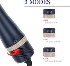 Madam Wellness PARWIN PRO BEAUTY 4 - in - 1 Hairdryer Hot Air Brush Styler Set, Blue | 1000 - Watt Hairdryer Brush with 4 Attachments for Drying, Smoothing, Volume & Styling | Ion Care for Healthy, Shiny Hair - Hair Dryers - British D'sire